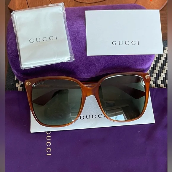 Gucci Brand New Havana Brown Frame Sunglasses (GG0022S 002) - Host Pick Item!! - Picture 3 of 16